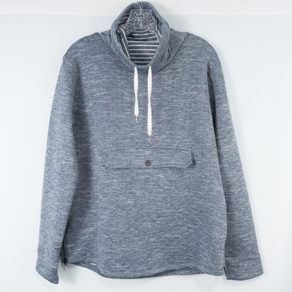 United By Blue Great Escape Anorak Quilted Pullover Womens Medium Blue Side Zips